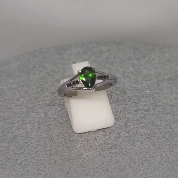 NEW Chrome Diopside & Black Diamond Ring Size 8 - Picture 8 of 12